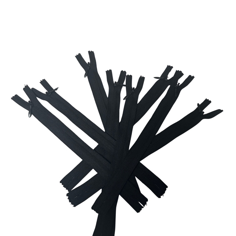 8 Black 8” Invisible Zippers